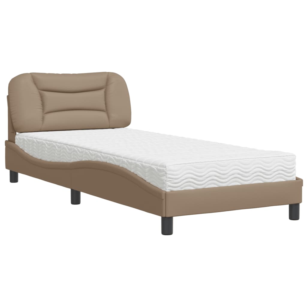 Bett mit Matratze "Hvar" Cappuccino-Braun 80x200 cm Kunstleder
