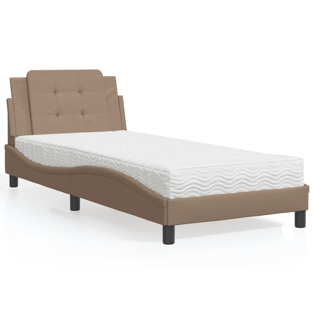 Bettgestell ohne Matratze "Zadar" Cappuccino-Braun 90x200 cm Kunstleder