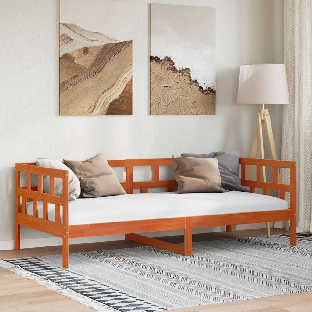 Tagesbett ohne Matratze Wachsbraun 80x200 cm Massivholz Kiefer