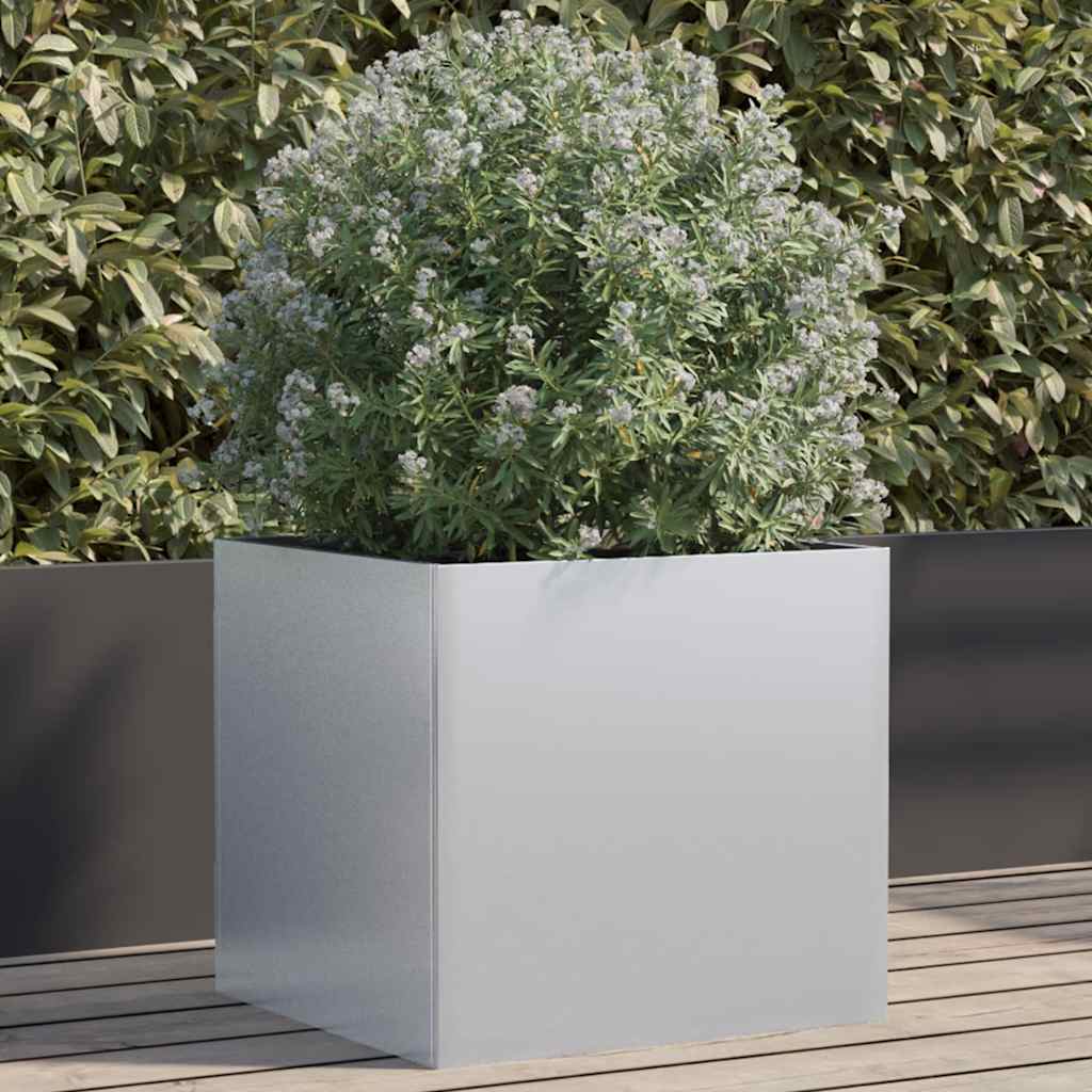 Pflanzkübel Silbern 49x47x46 cm Verzinkter Stahl