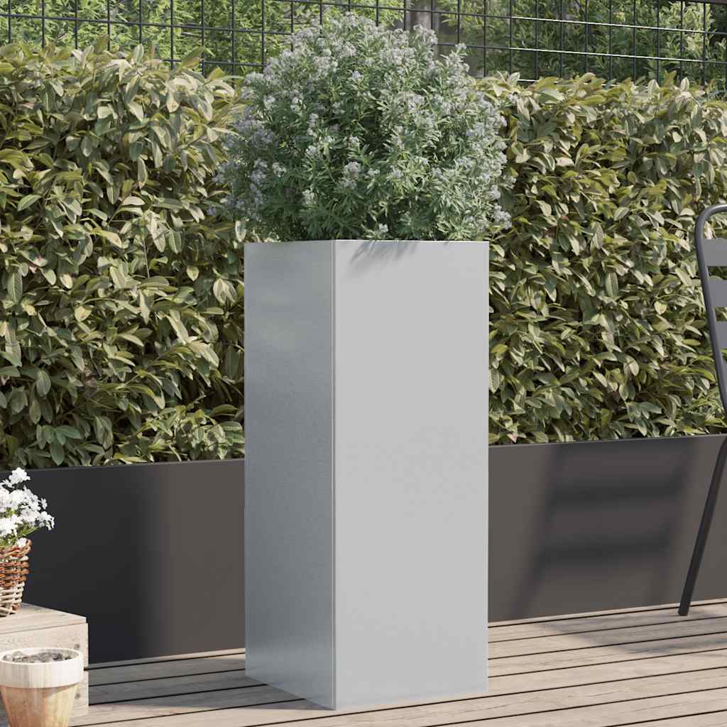 Pflanzkübel Silbern 32x29x75 cm Verzinkter Stahl