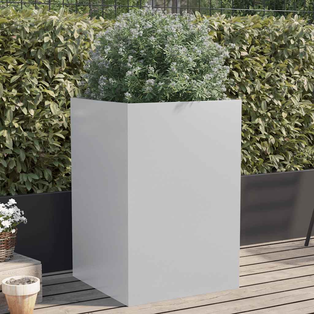Pflanzkübel Silbern 52x48x75 cm Verzinkter Stahl