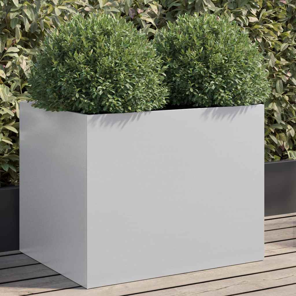 Pflanzkübel Silbern 62x47x46 cm Verzinkter Stahl