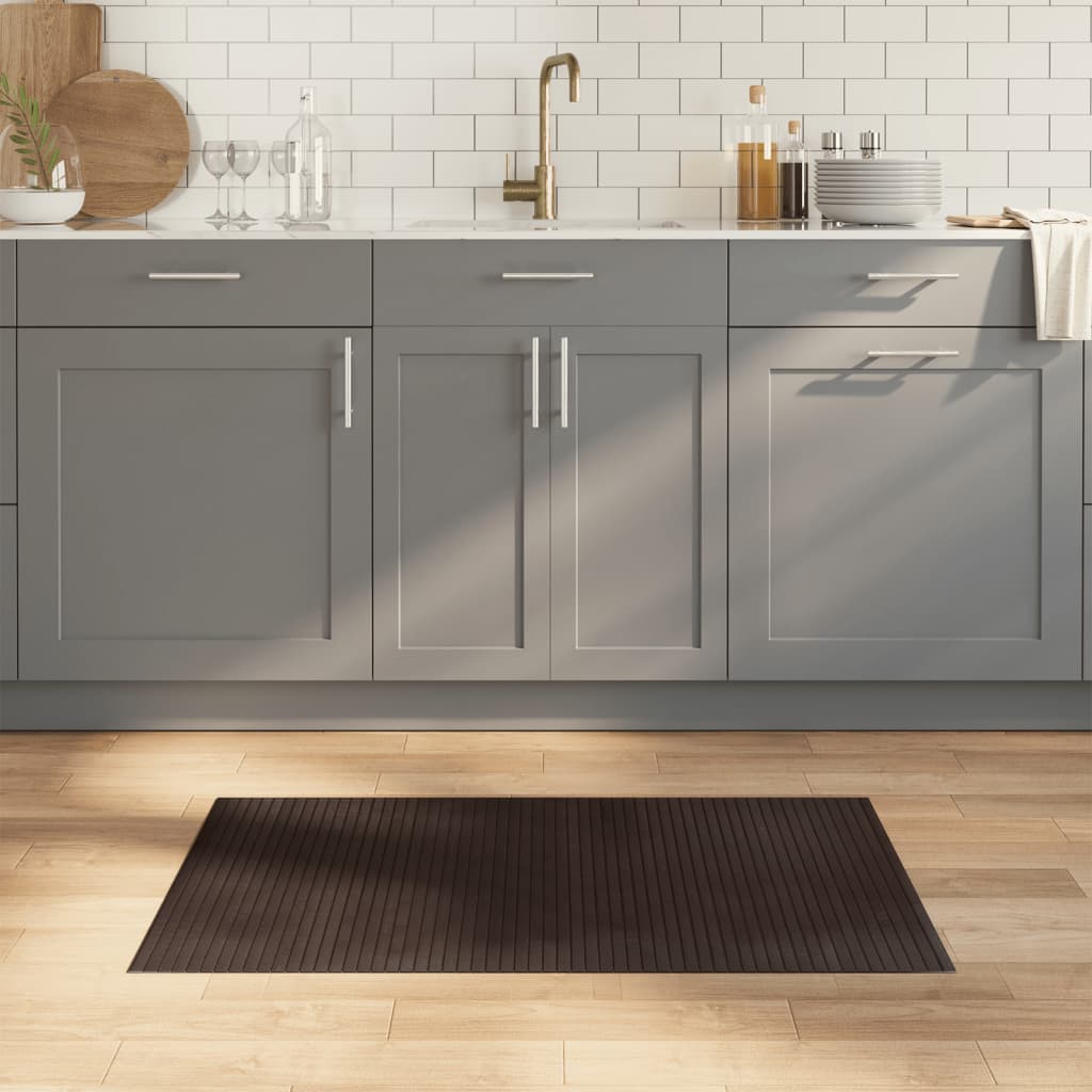 Teppich Rechteckig Dunkelbraun 60x100 cm Bambus