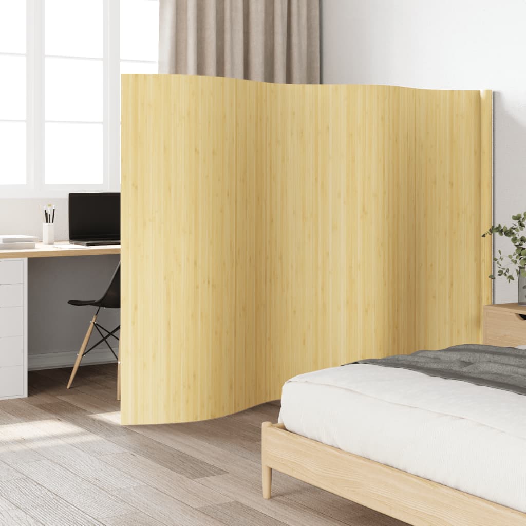 Paravent Hell Natur Breite 400 cm Höhe 165 cm Bambus