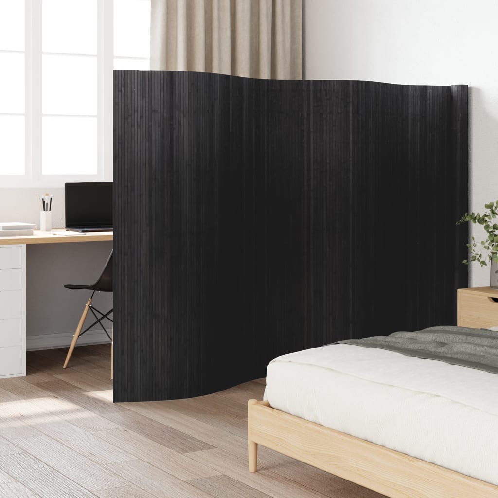 Paravent Grau Breite 600 cm Höhe 165 cm Bambus