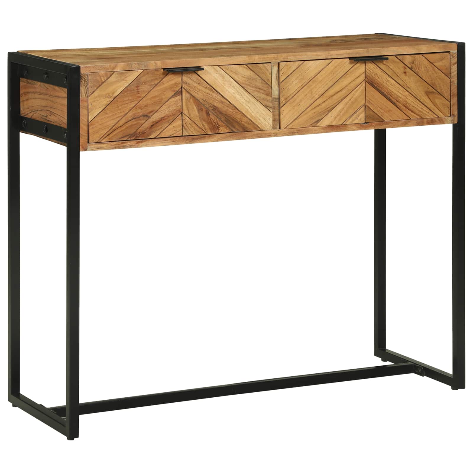 Konsolentisch Braun 90 x 35 x 75 cm Massivholz Akazie