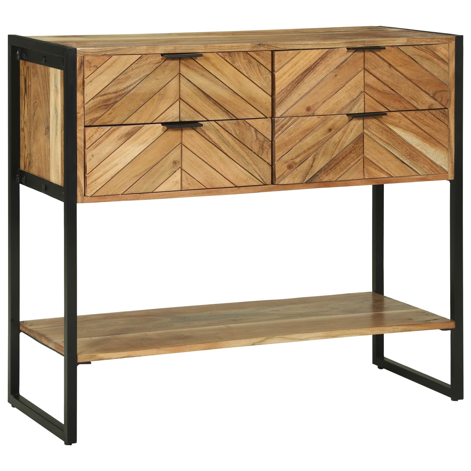 Konsolentisch Braun 90 x 35 x 80 cm Massivholz Akazie