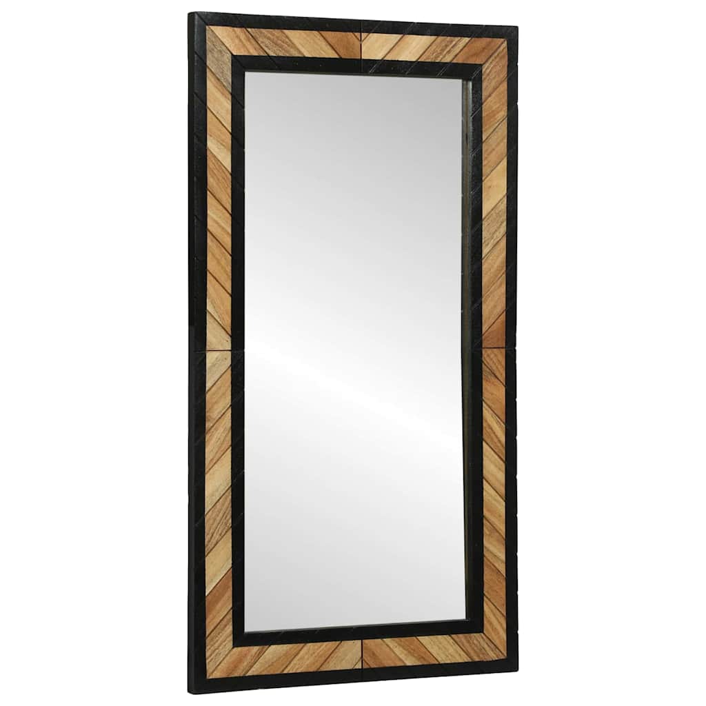 Wandspiegel Schwarz und Braun 50 x 2 x 90 cm Massivholz Akazie