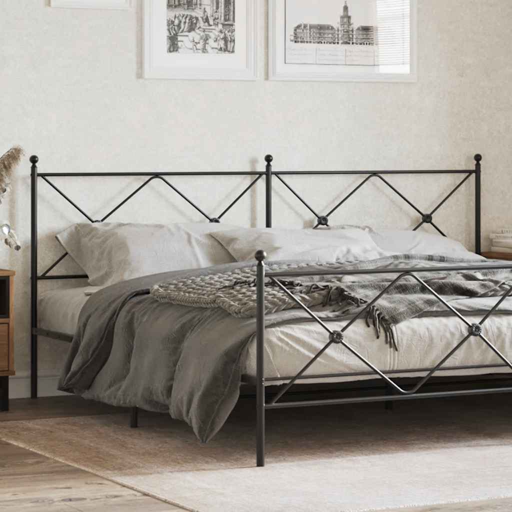 Ersatz-Kopfteil Metall Schwarz 193 cm