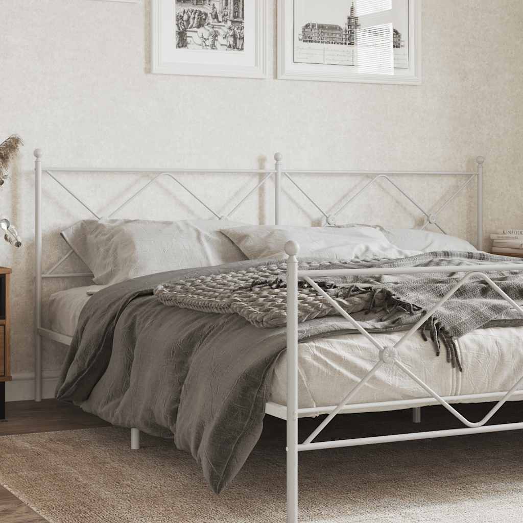 Ersatz-Kopfteil Metall Weiß 193 cm