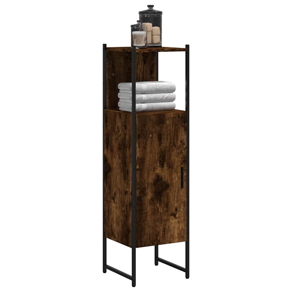 Badschrank Räuchereiche 33x33x120,5 cm Holzwerkstoff