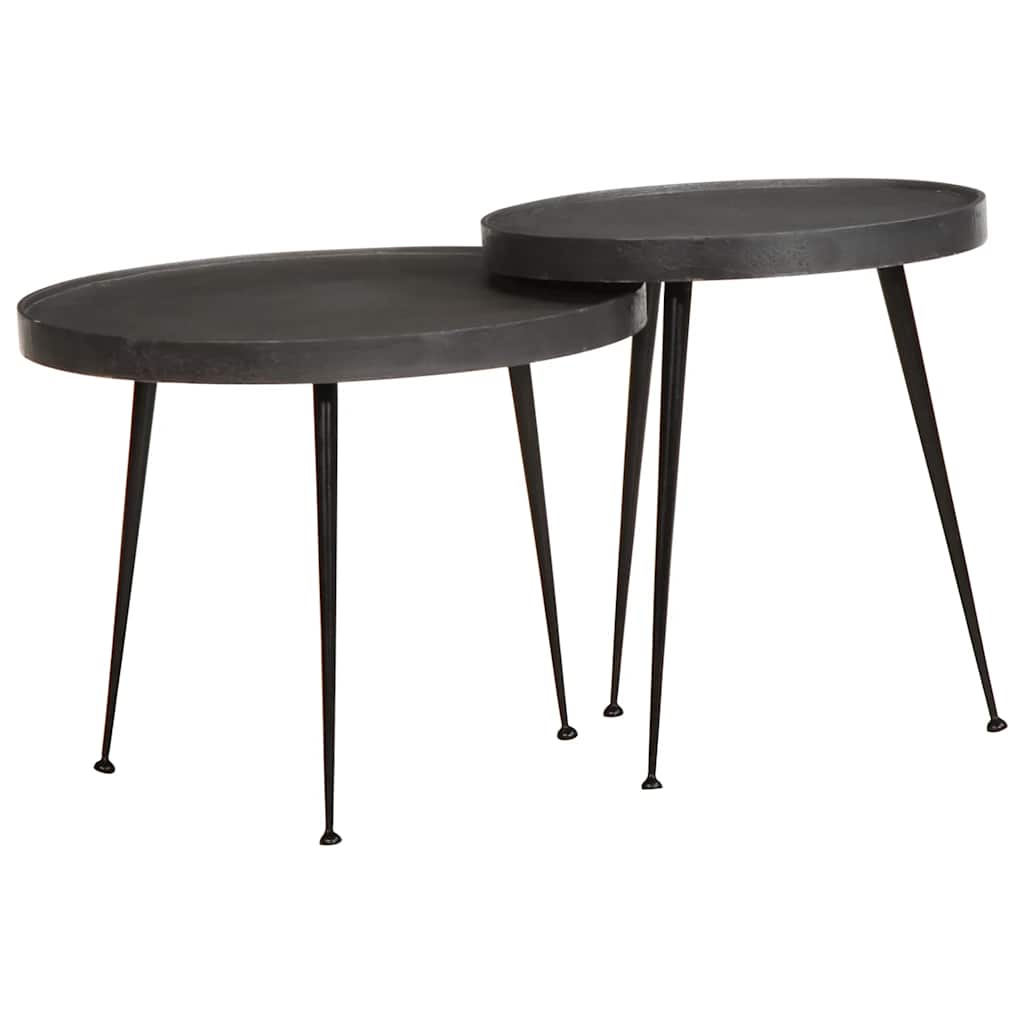 Couchtisch 2 Stk. Schwarz Holzwerkstoff