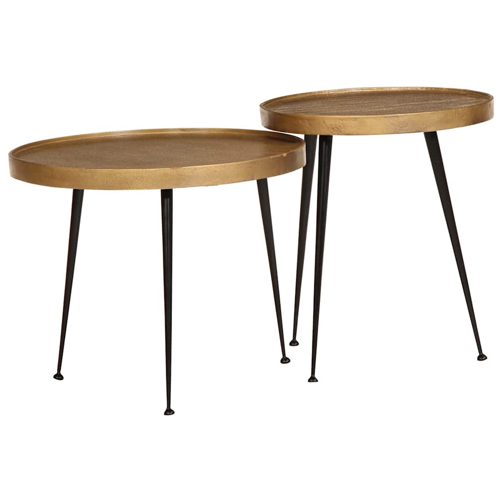Couchtisch 2 Stk. Golden Holzwerkstoff