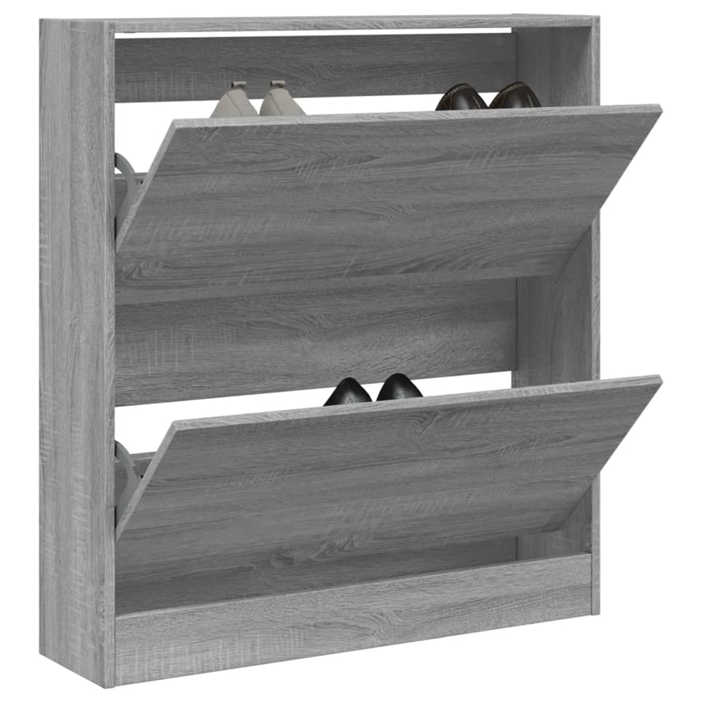 Schuhschrank Grau Sonoma 80x21x87,5 cm Holzwerkstoff