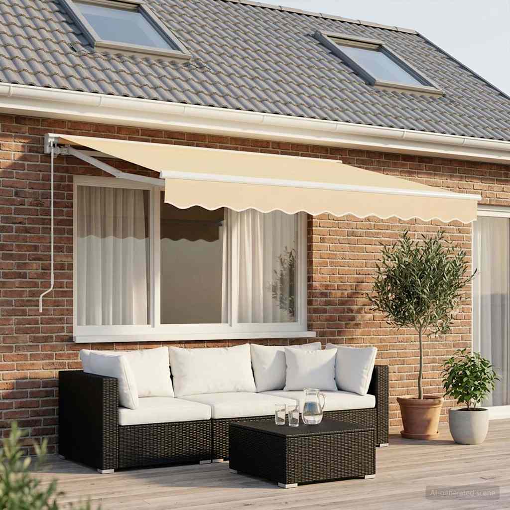 Markisenvolant Creme Gestreift 350 cm