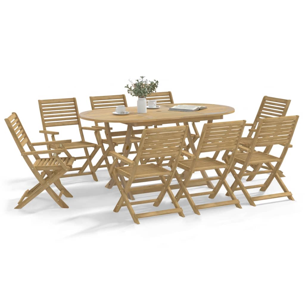 Klappstühle, 6 Stück, 54,5 x 61,5 x 86,5 cm, Massivholz Akazie