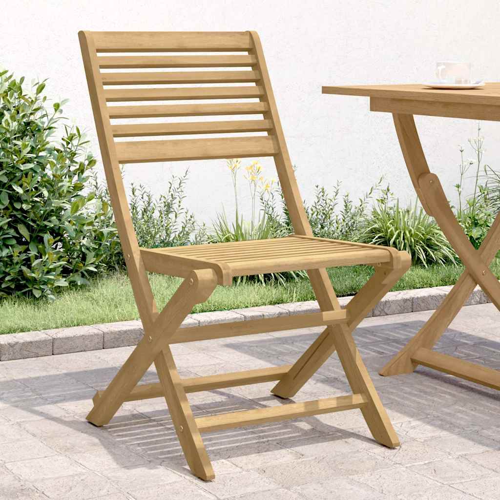 Klappstühle, 2 Stück, 48,5 x 61,5 x 87 cm, Massivholz Akazie