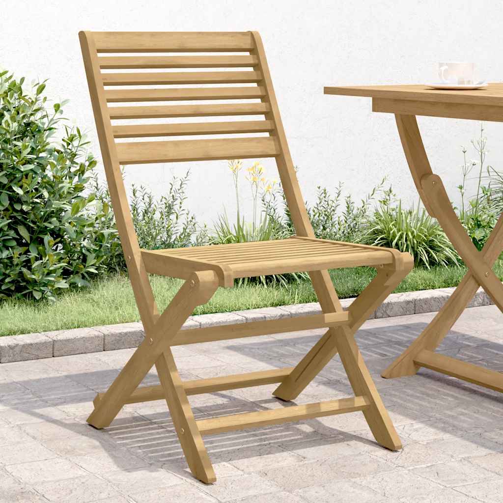 Klappstühle, 4 Stück, 48,5 x 61,5 x 87 cm, Massivholz Akazie