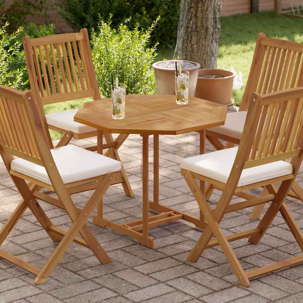 Tischplatte 80x80x2,5 cm Achteckig Massivholz Teak
