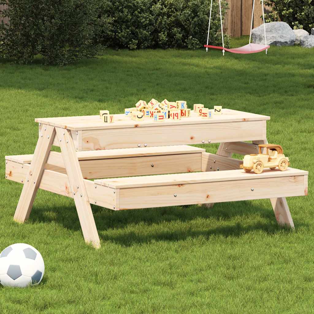 Picknicktisch mit Sandkasten für Kinder Massivholz Kiefer