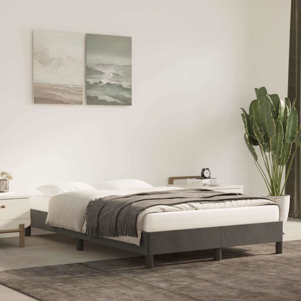 Bettgestell ohne Matratze Dunkelgrau 120x190 cm Samt