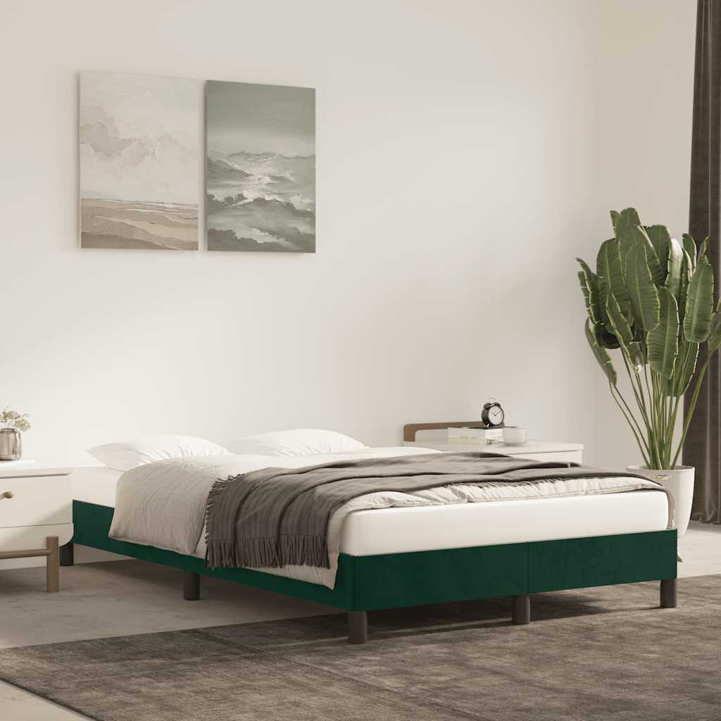 Bettgestell ohne Matratze Dunkelgrün 120x190 cm Samt