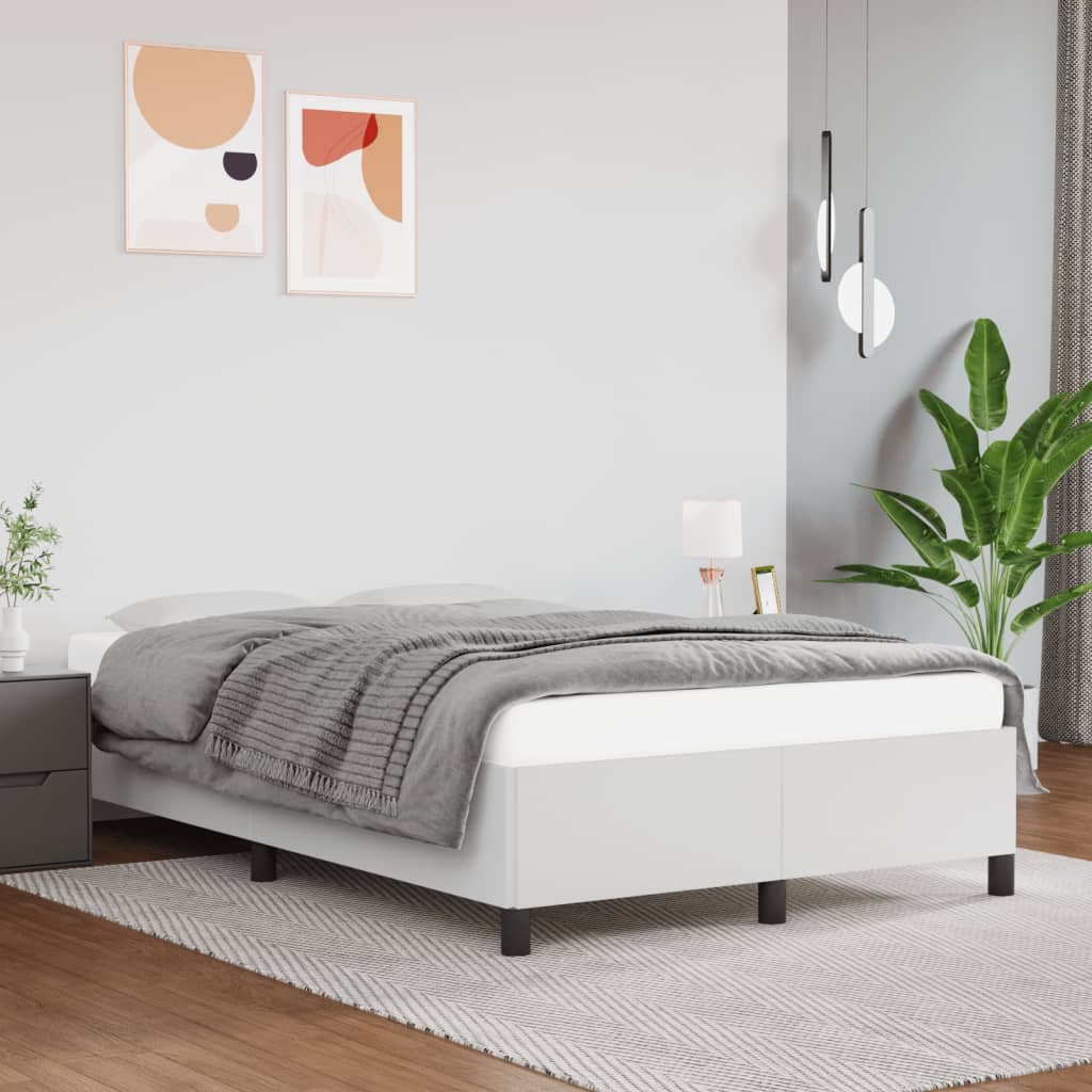 Bettgestell ohne Matratze Weiß 120x190 cm Kunstleder