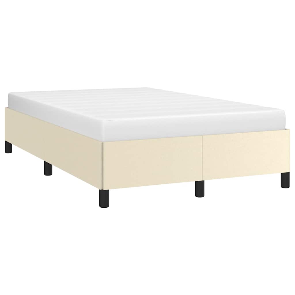 Bettgestell ohne Matratze Creme 120x190 cm Kunstleder