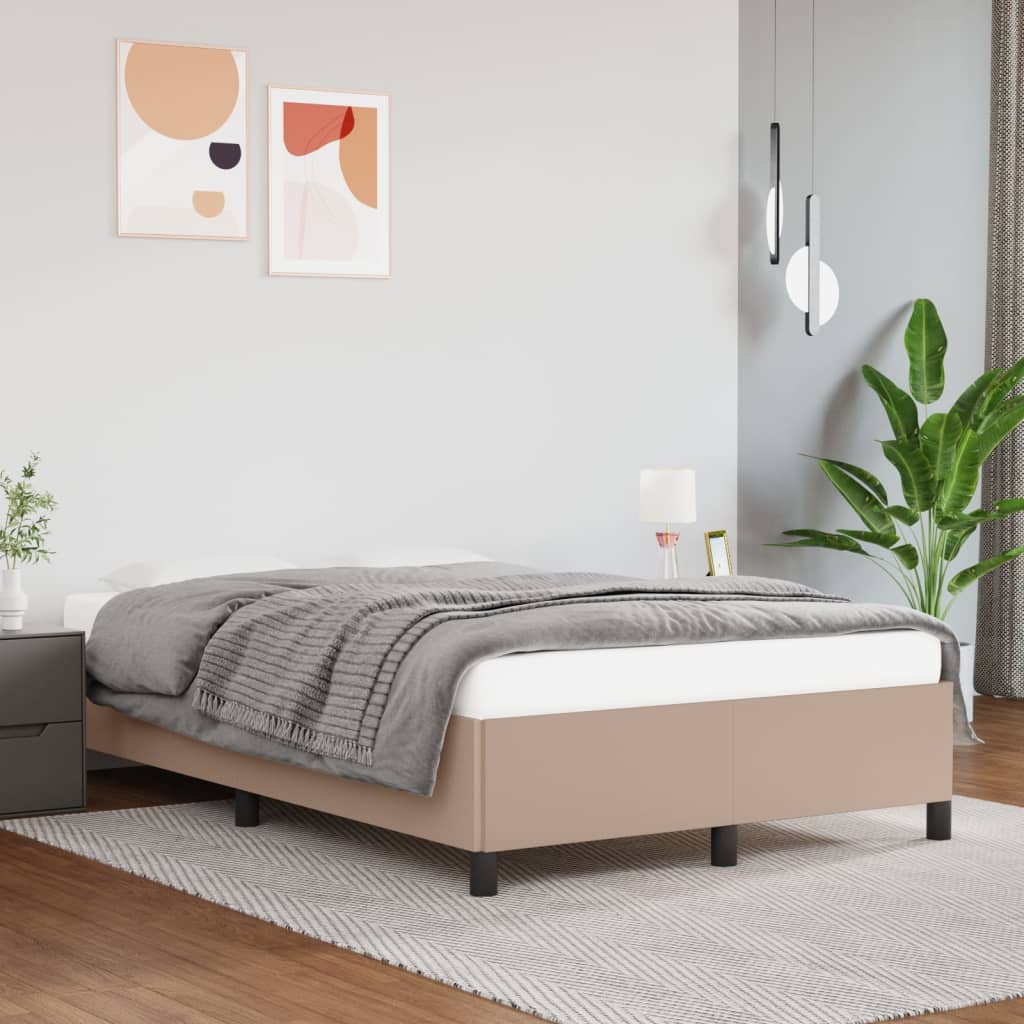 Bettgestell ohne Matratze Cappuccino-Braun 120x190cm Kunstleder