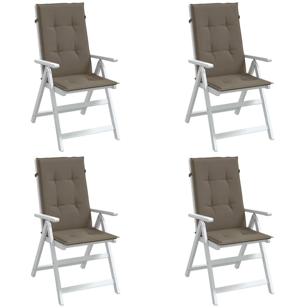 Hochlehner-Auflagen 4 Stk. Melange Taupe 120x50x4 cm Stoff