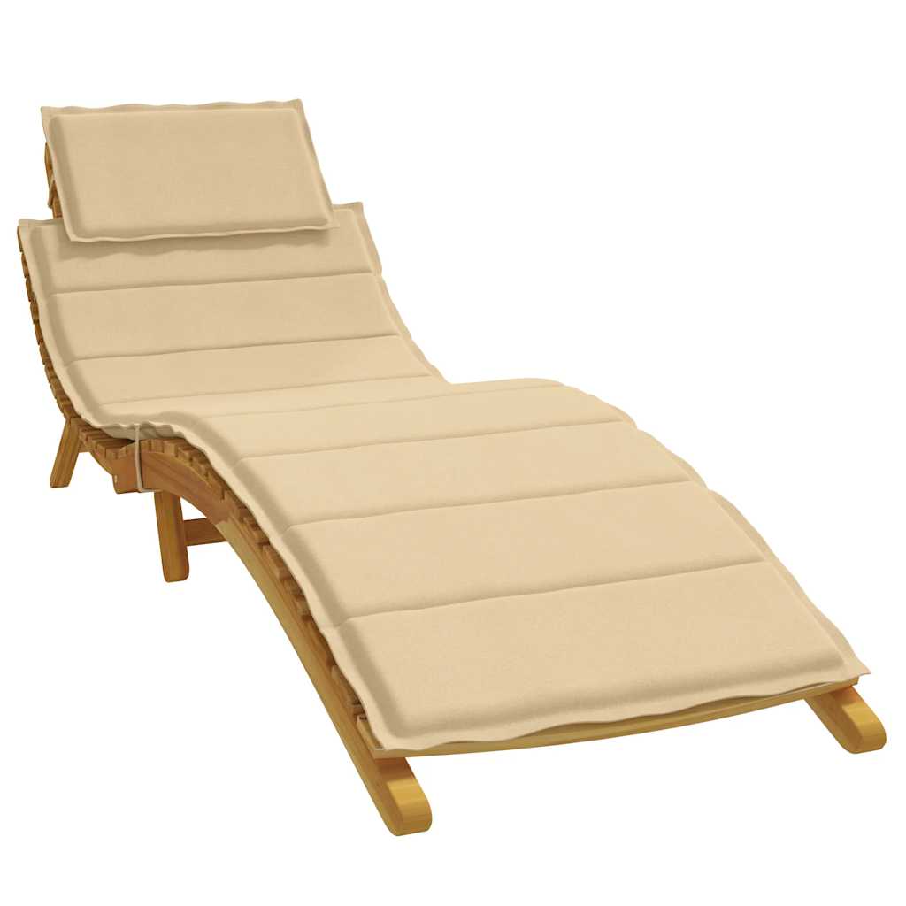 Sonnenliegen-Auflage Melange Beige 186x58x4 cm Stoff