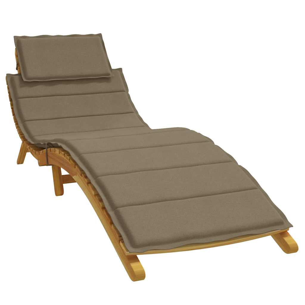 Sonnenliegen-Auflage Melange Taupe 186x58x4 cm Stoff