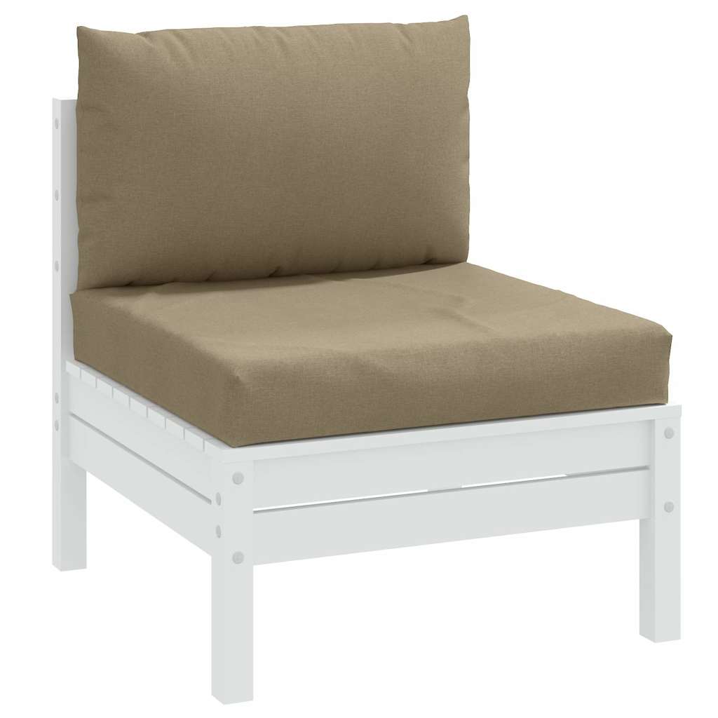 Palettenkissen 2-tlg. Melange Taupe Stoff