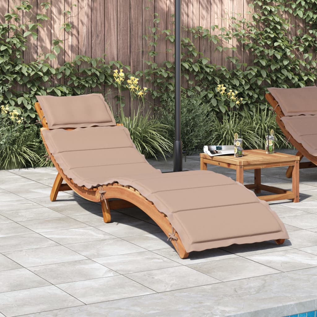Sonnenliege Massivholz Akazie Taupe