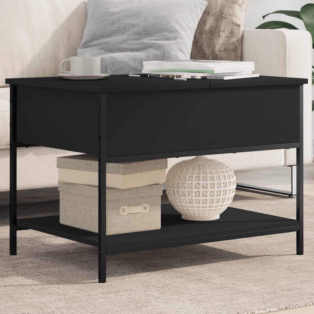 Couchtisch Schwarz 70x50x50 cm Holzwerkstoff und Metall