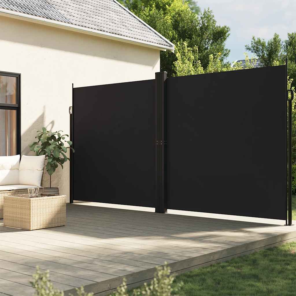 Seitenmarkise Ausziehbar Schwarz 220x600 cm