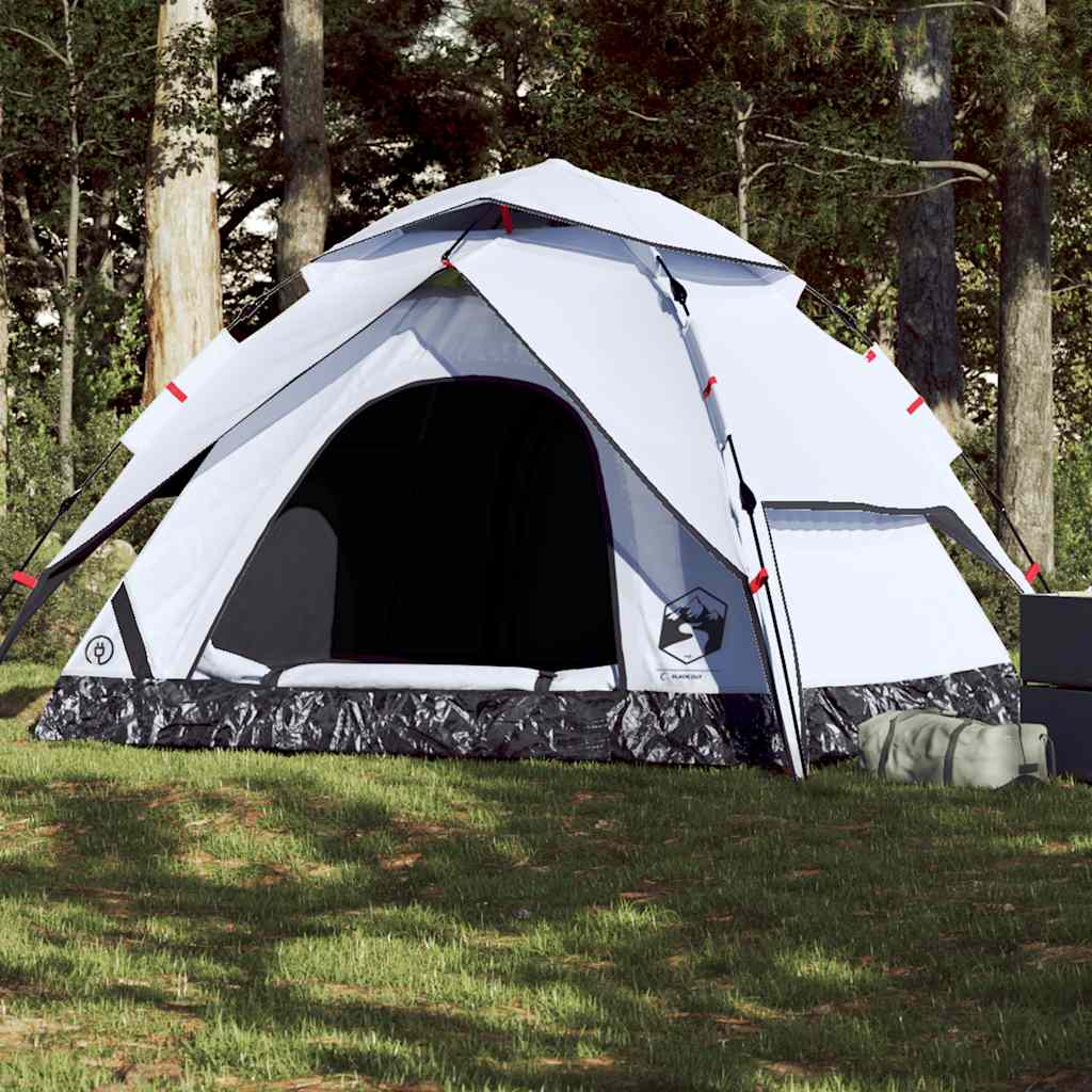 Kuppel-Campingzelt 5 Personen Weiß Verdunkelt Quick Release
