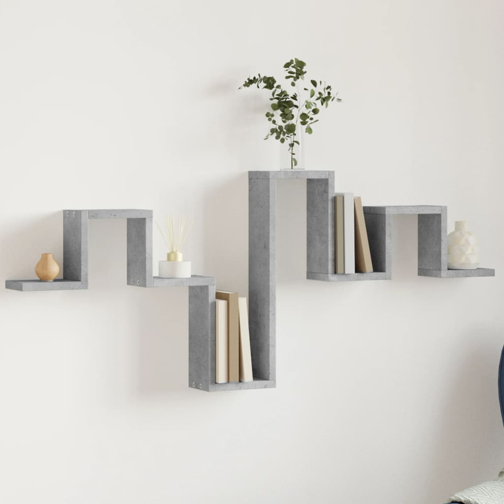 Wandregal Betongrau 104,5x10x43 cm Holzwerkstoff