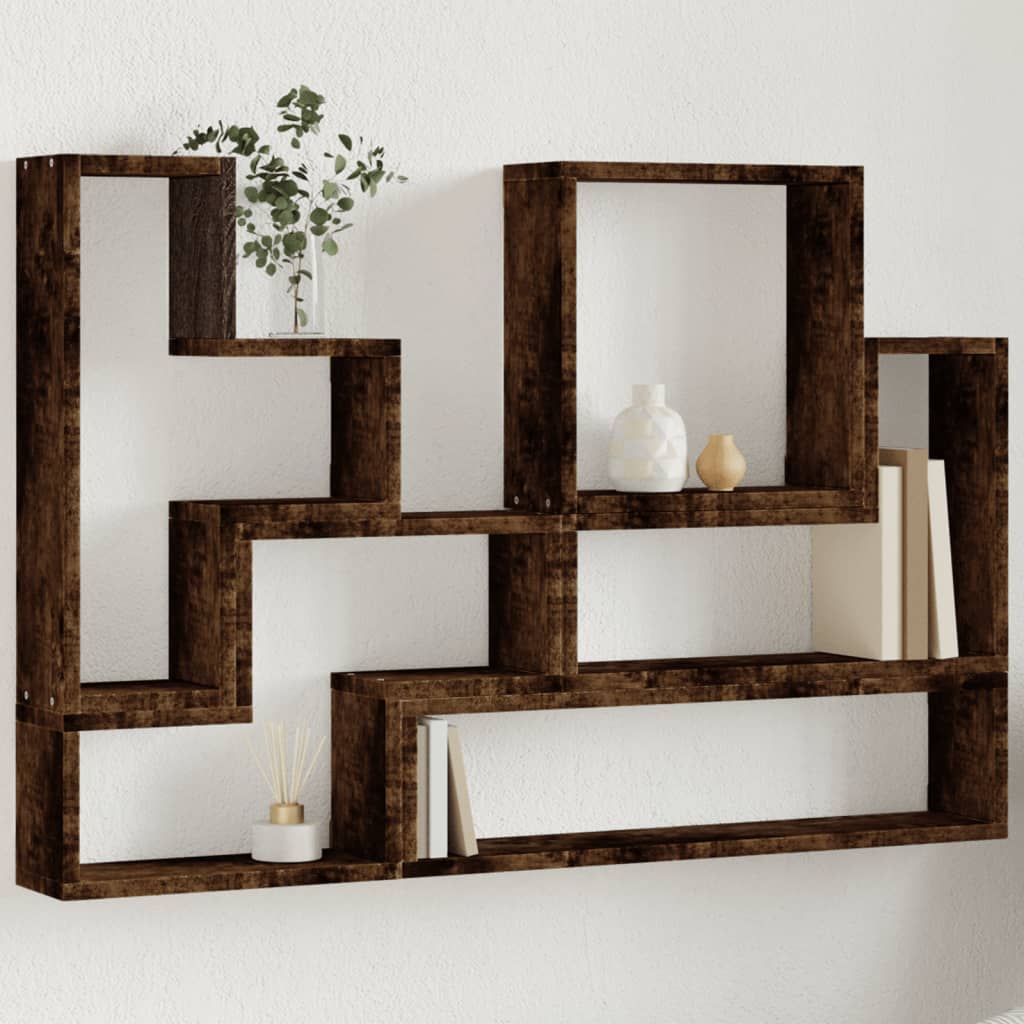 Wandregal Räuchereiche 96x12x64 cm Holzwerkstoff