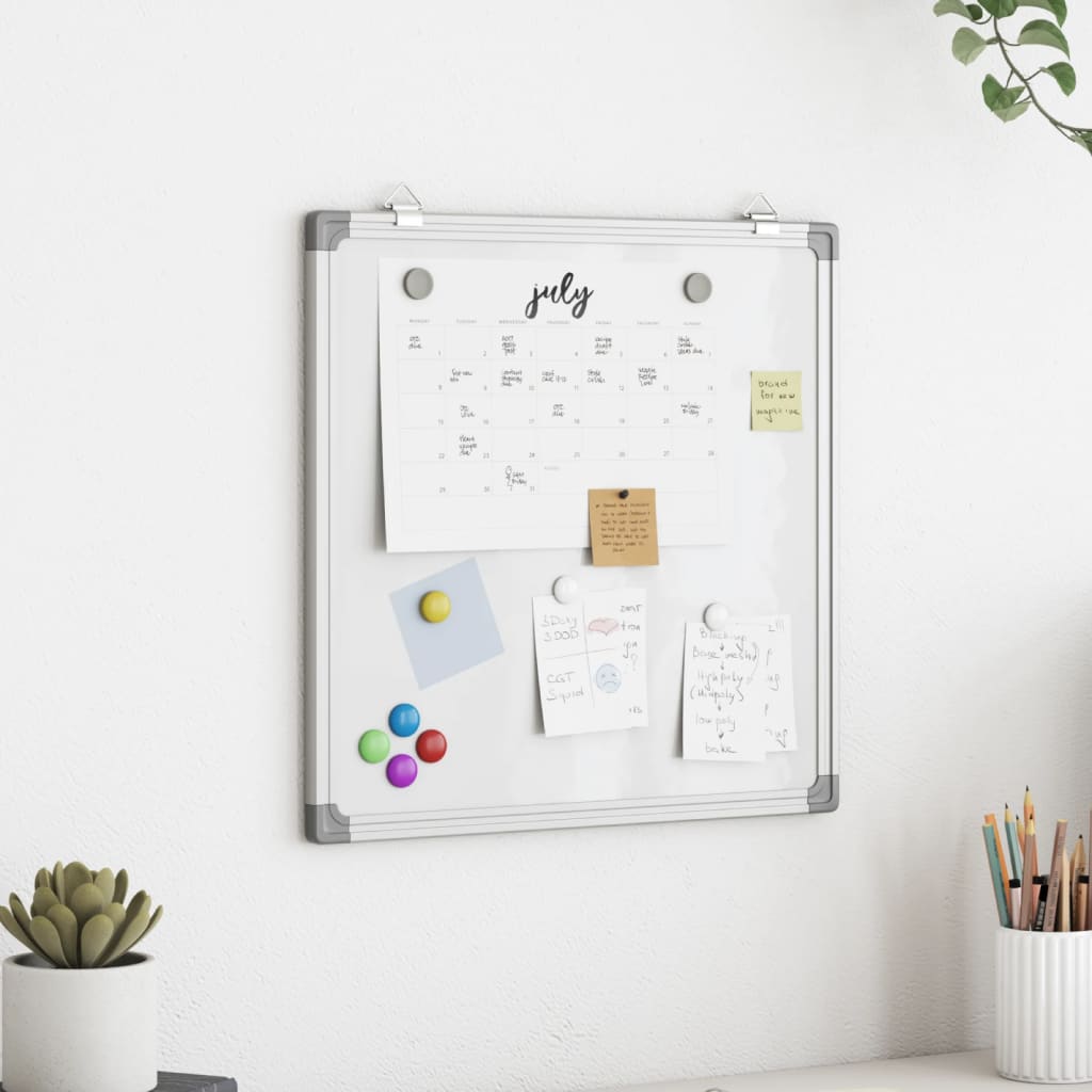 Magnetisches Whiteboard 60x60x1,7 cm Aluminium