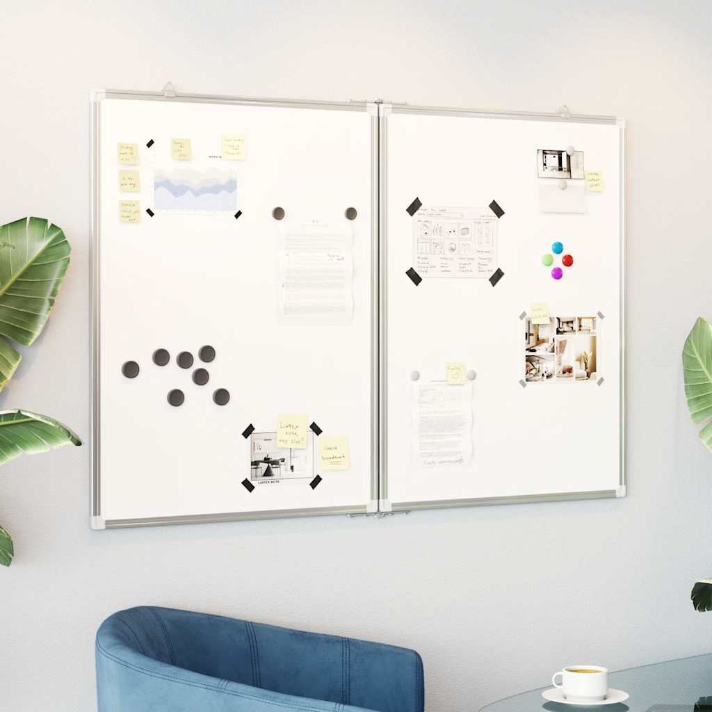 Magnetisches Whiteboard Klappbar 120x80x1,7 cm Aluminium