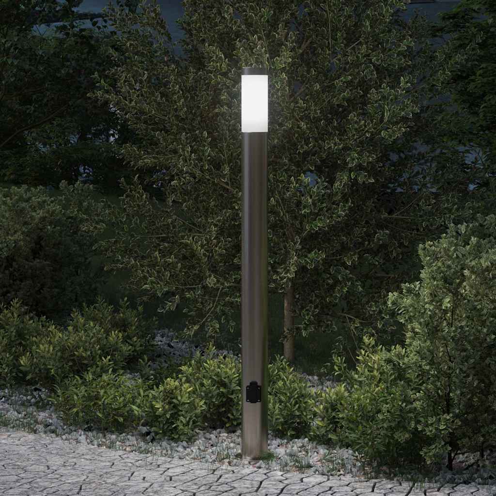 Pollerleuchte mit Auslass 110 cm Edelstahl IP44