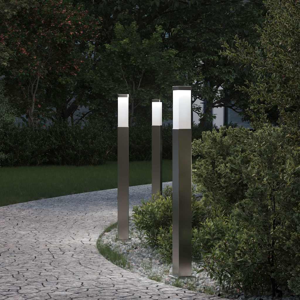 Pollerleuchten 3 Stück 80 cm Edelstahl IP44