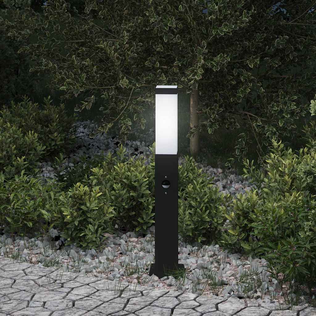 Pollerleuchte mit Sensor 50 cm Schwarz IP44