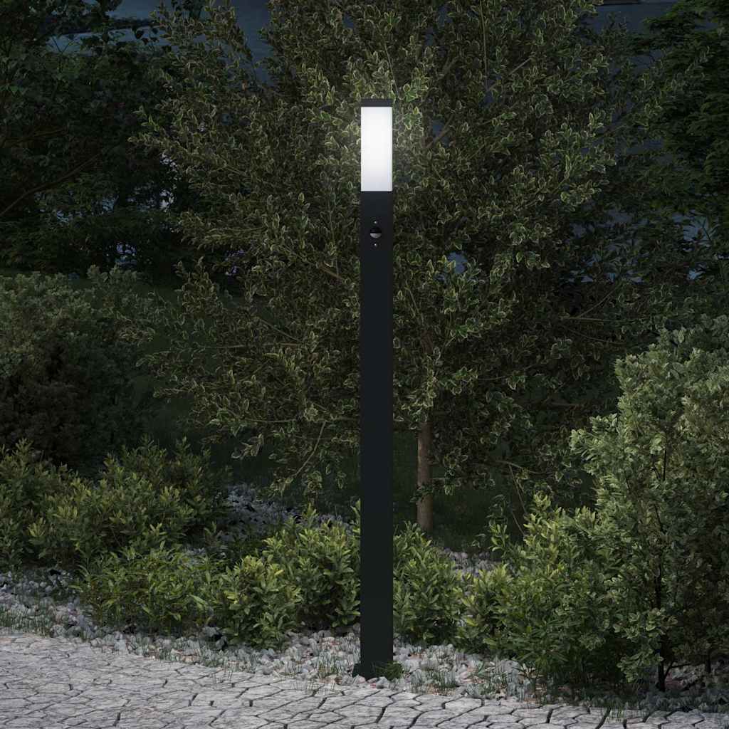 Pollerleuchte mit Sensor 110 cm Schwarz IP44