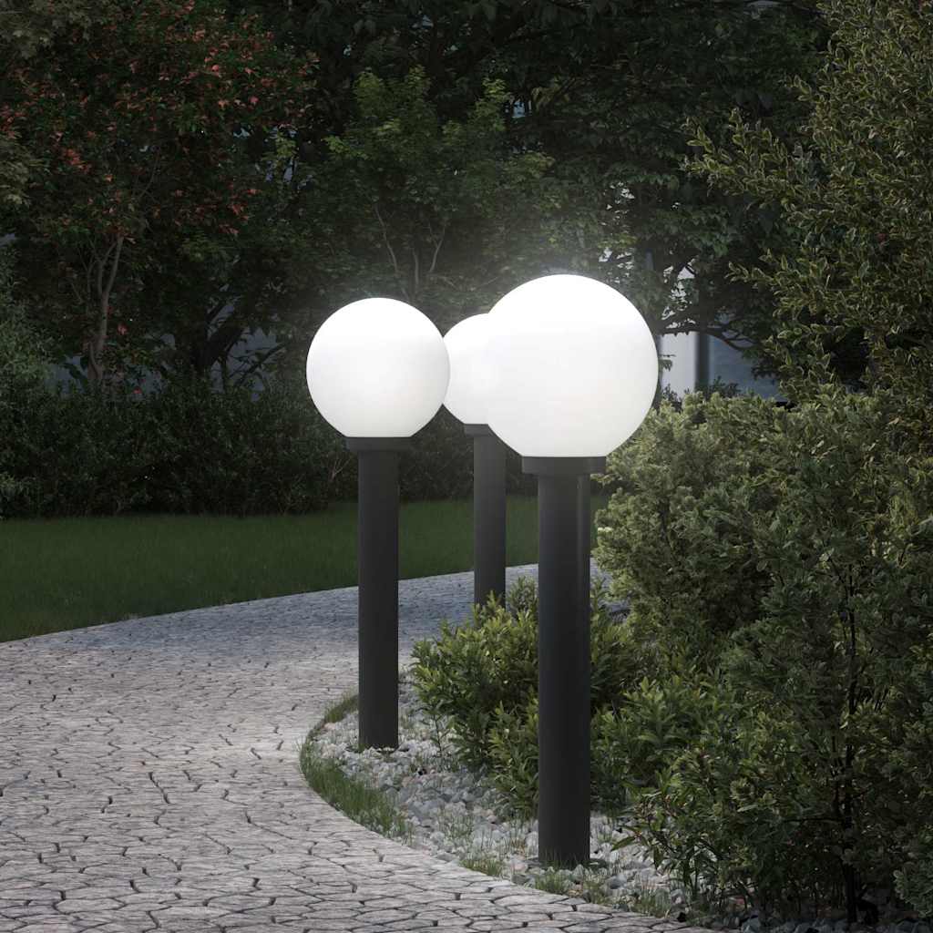 Pollerleuchten 3 Stück 80 cm Schwarz IP44
