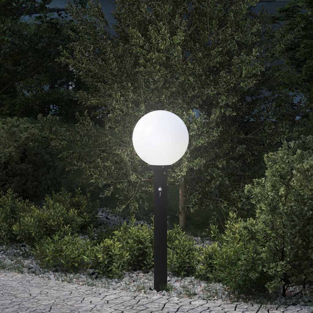 Pollerleuchte mit Sensor 80 cm Schwarz IP44