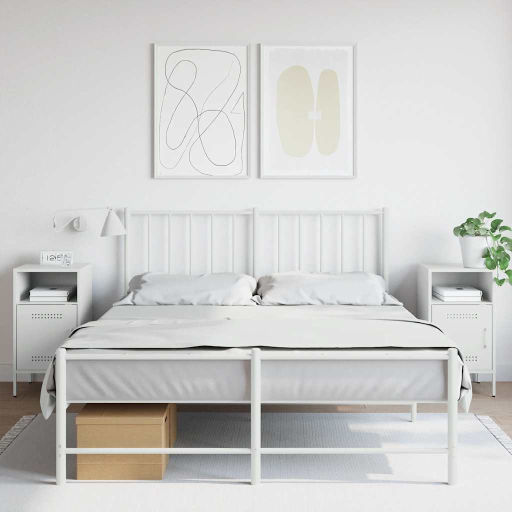 Nachttische 2 Stk. Weiß 36x39x68 cm Stahl