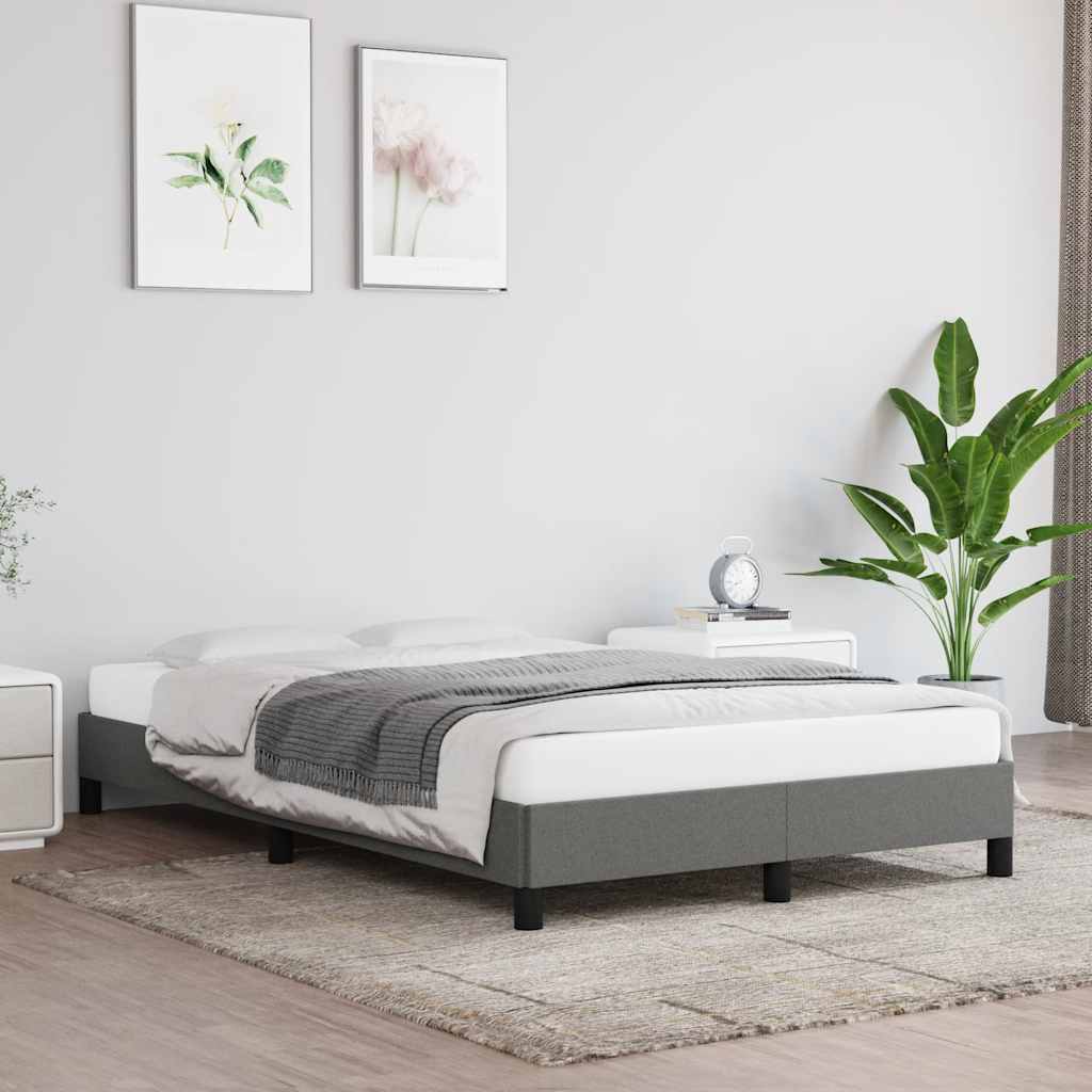 Bettgestell ohne Matratze Dunkelgrau 120x190 cm Stoff